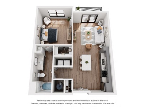 a 3 bedroom floor plan with a bedroom and a living room